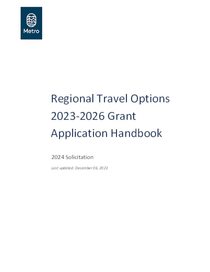 Regional Travel Options 2023-26 grants application handbook