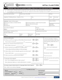 Work Share initial claim form