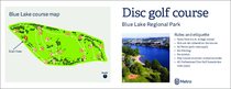 Disc golf course map and single-player scorecard