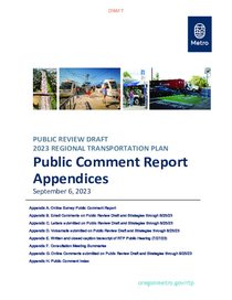 Draft 2023 RTP Public Comment Report Appendices