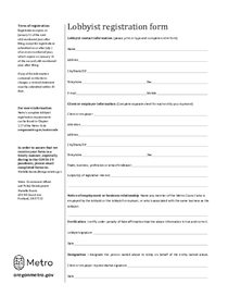 Lobbyist registration form
