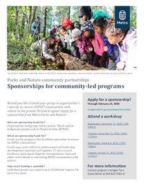 2022 Community-led sponsorships flyer