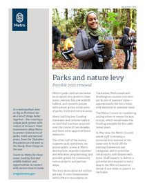 Parks and Nature levy fact sheet