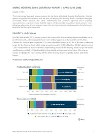 Housing bond quarterly progress report: April to June 2021