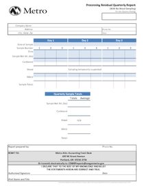 Processing residual quarterly report