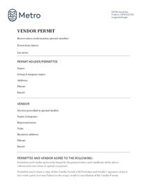 Vendor permit