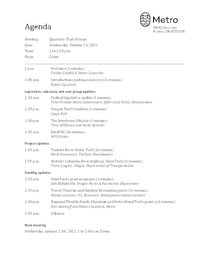 Meeting agenda - Oct. 13, 2021
