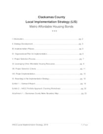 Housing Authority of Clackamas County's local implementation strategy