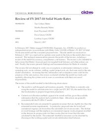 Review of 2017-2018 solid waste disposal charges