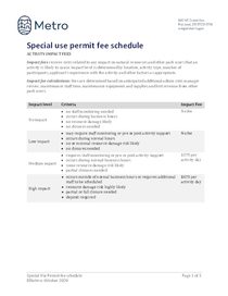 Special-use permit fee schedule