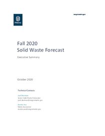 Fall 2020 Solid Waste Forecast Executive Summary