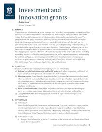 Investment and Innovation Guidelines