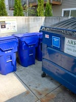 photo of large recycling bin and roll carts