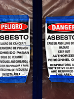 photo of asbestos warning signs