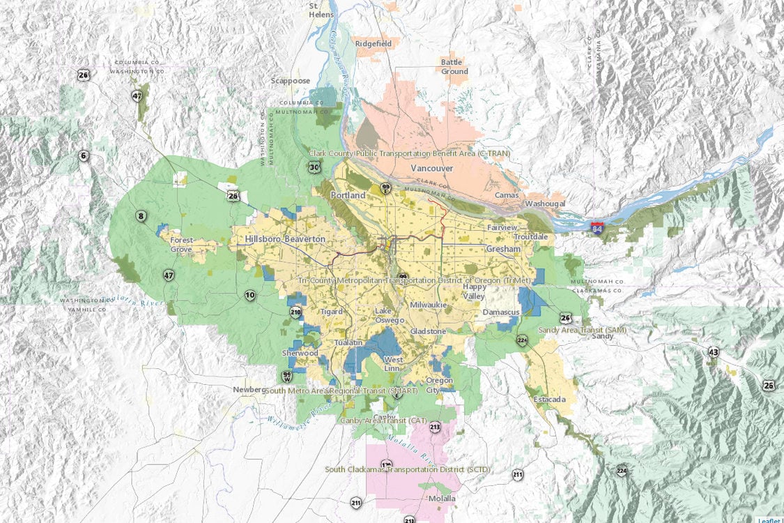 GIS map of Portland, Oregon