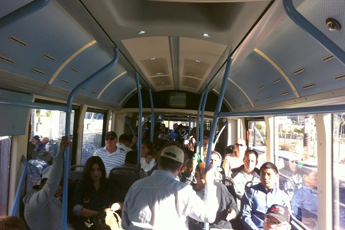 Crowded BRT bus