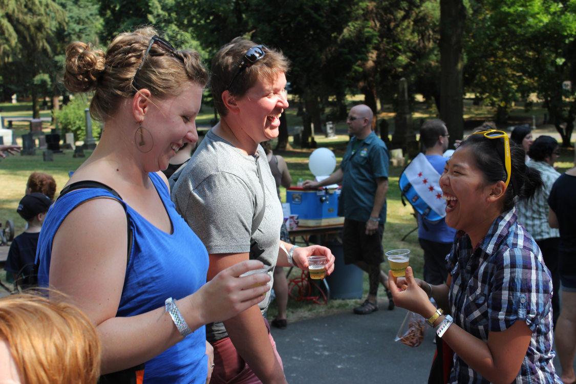 Laughter at the Bottler Beer tasting event