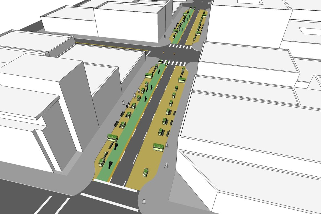 Rendering of Old Town Chinatown Better Block project, Oct 2014