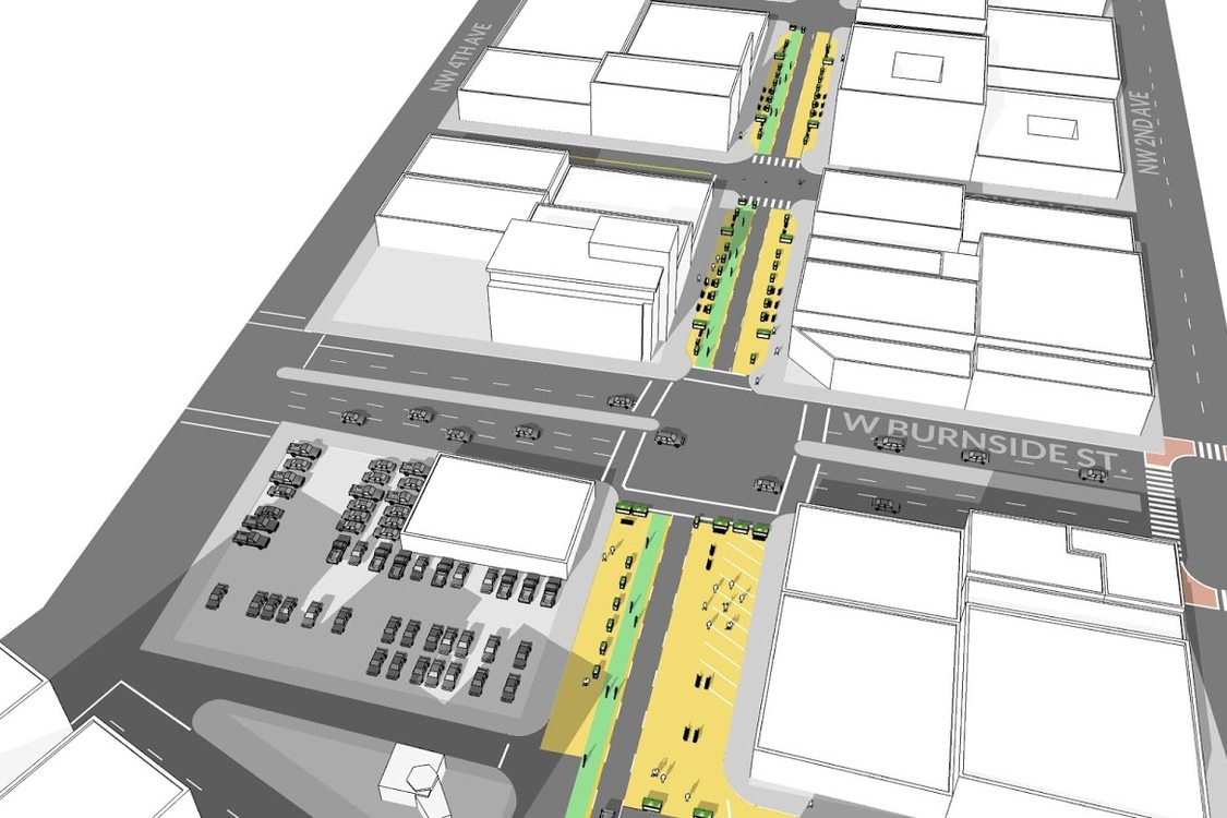 Rendering of Old Town Chinatown Better Block project, Oct 2014