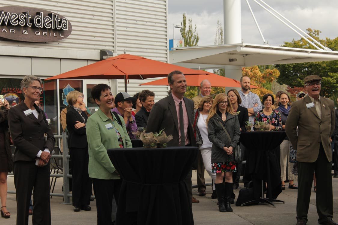 photo of Metro Councilors at the Expo green wall opening