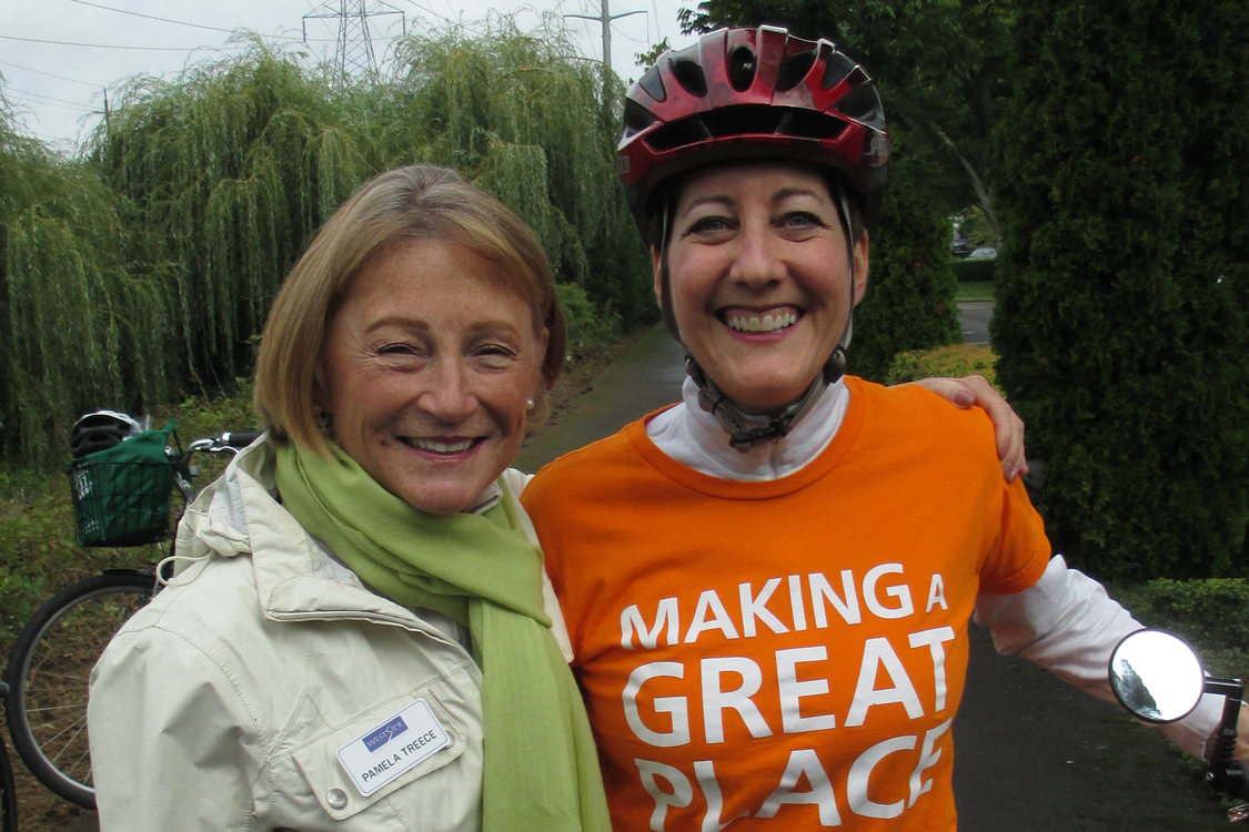 photo of Councilor Kathryn Harrington and Pam Treece