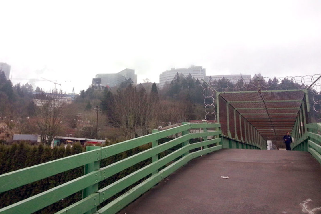 Ped bridge over Naito Parkway