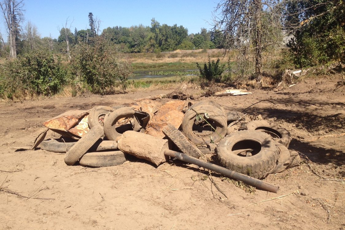 photo of garbage discovered during restoration work at Maroon Ponds