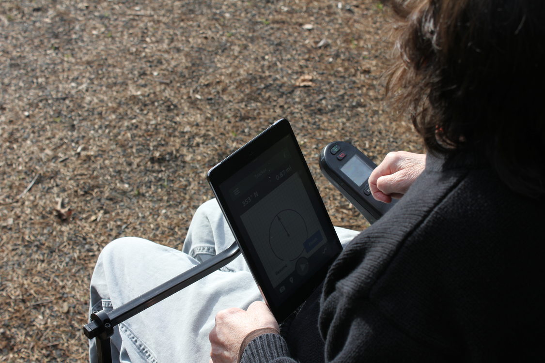 photo of Georgena Moran mapping trails
