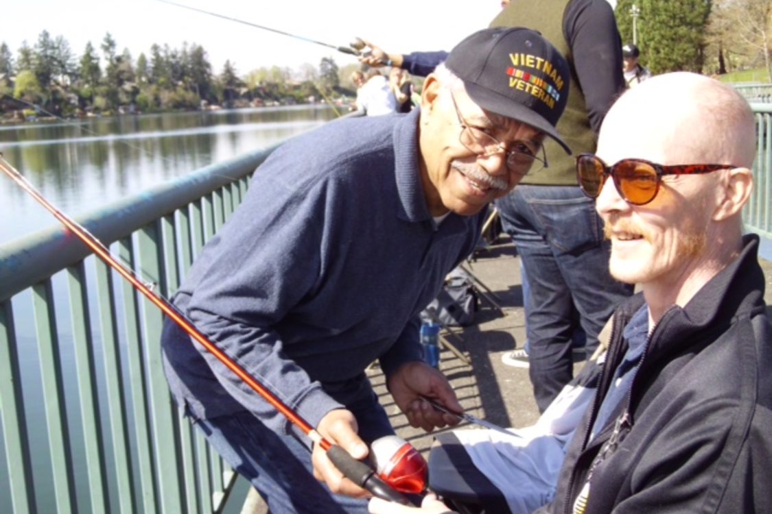 photo of John Fleming and Flor Matias waiting for a bite