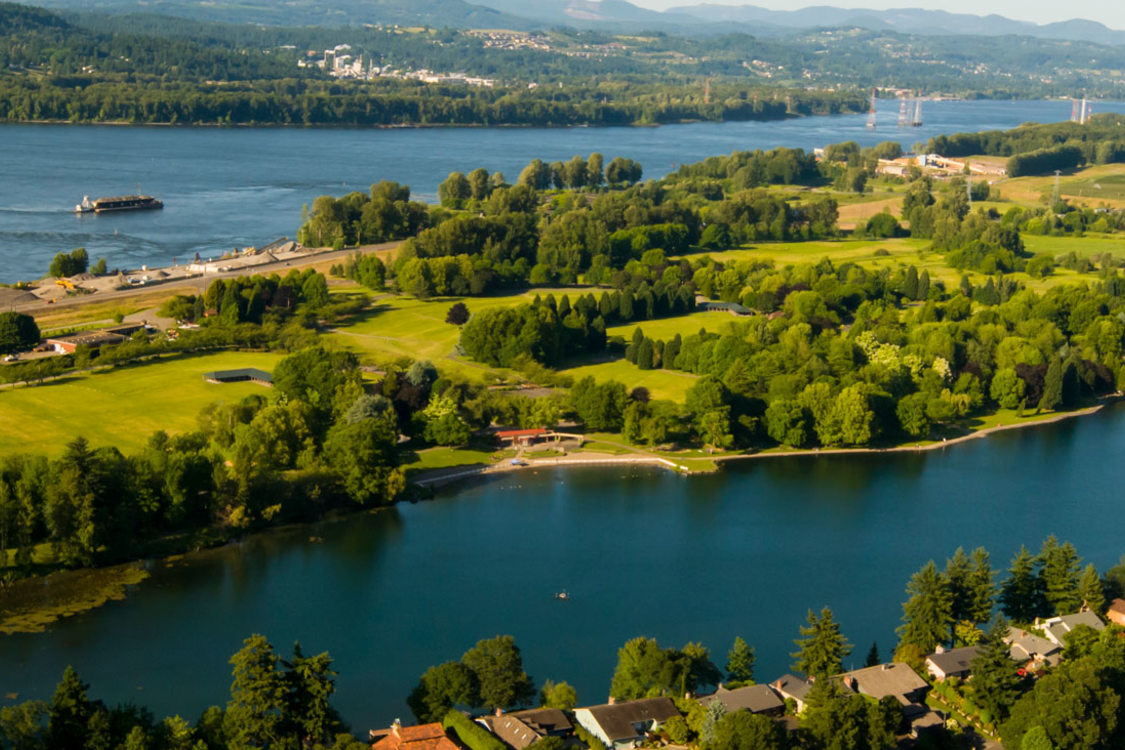 aerial photo of Blue Lake Regional Park