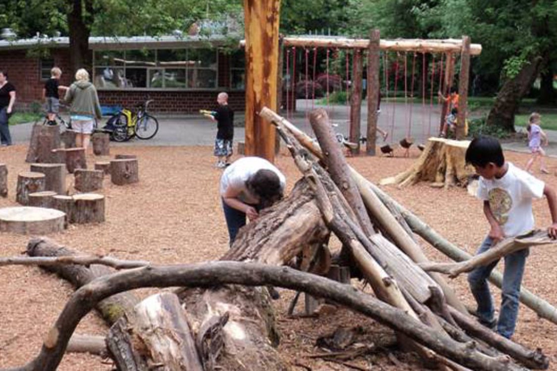 photo of blue lake nature play area