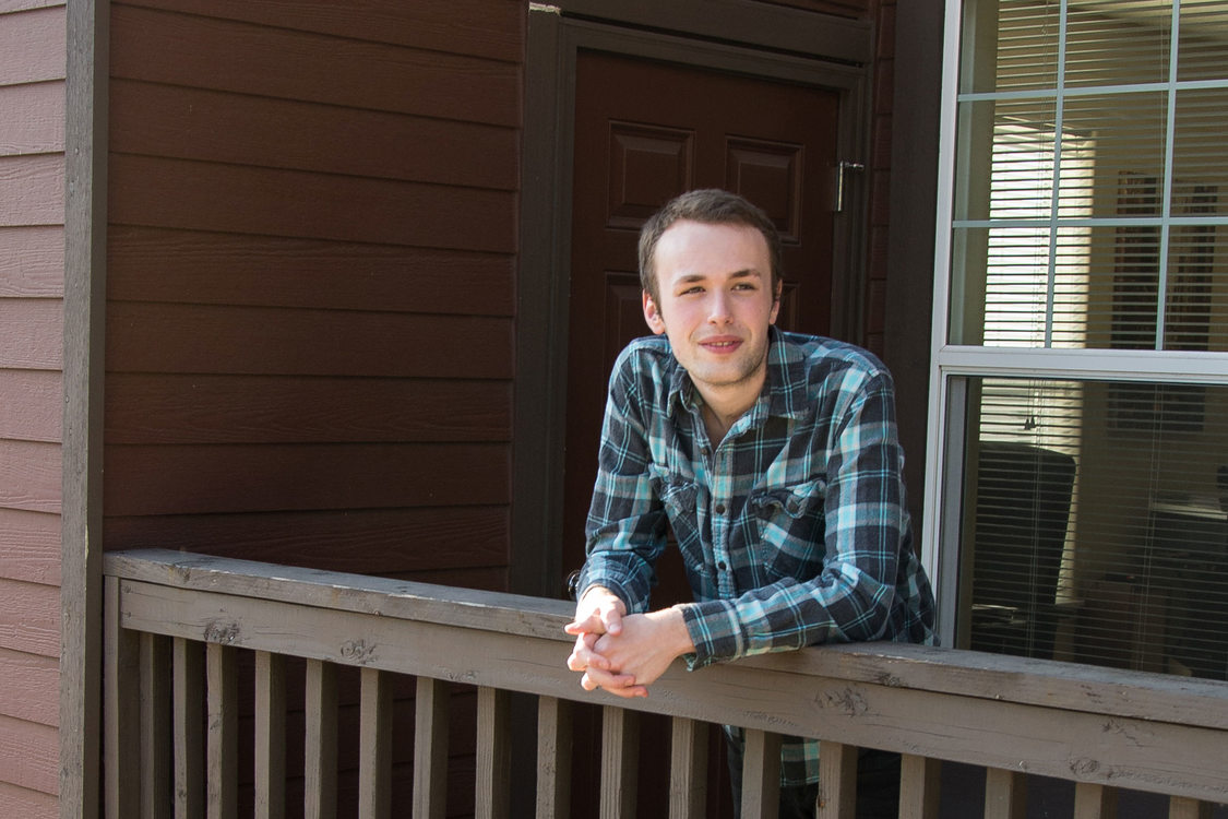 Jacob on his porch