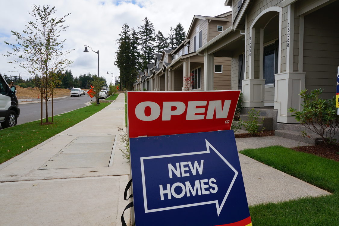 Open new houses sign