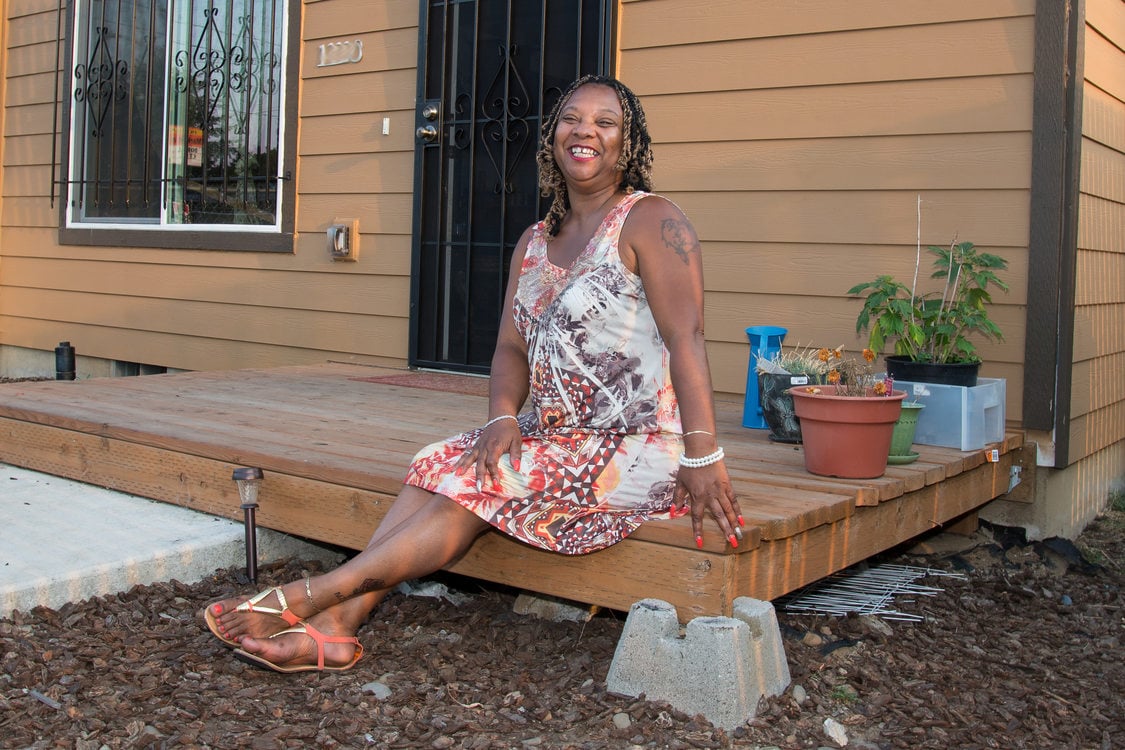 Victoria on her porch