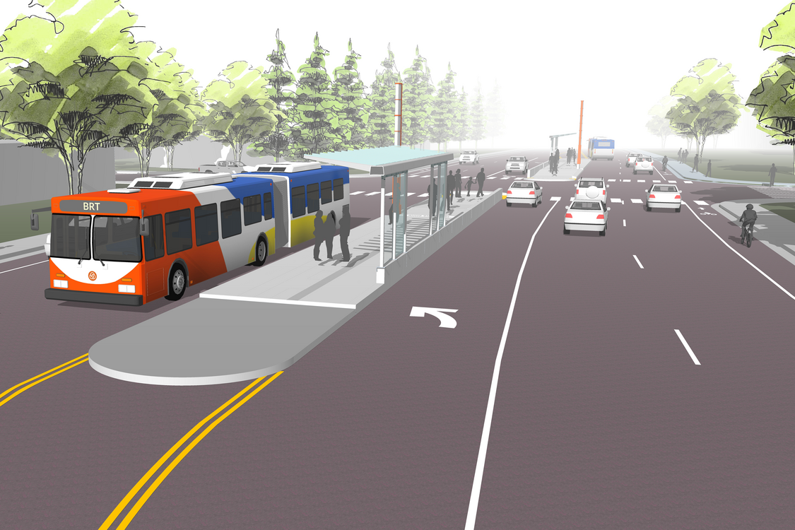 rendering of Gresham transit option