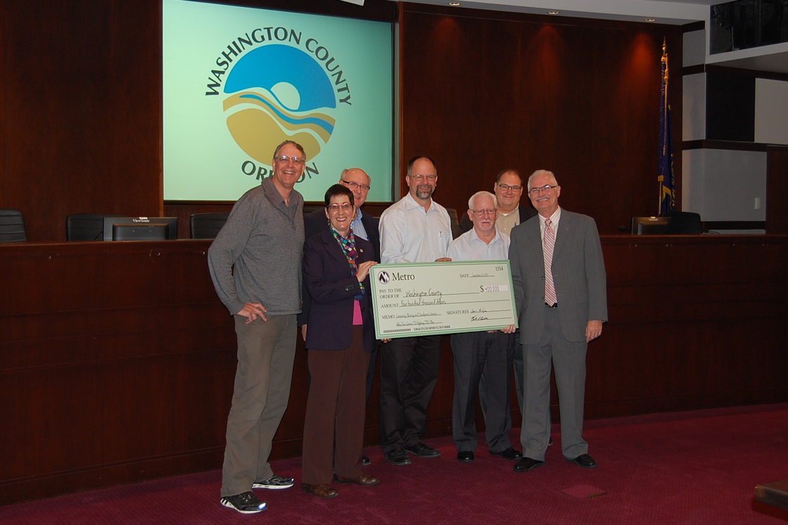 Community planning and development grant check presentation: Washington County