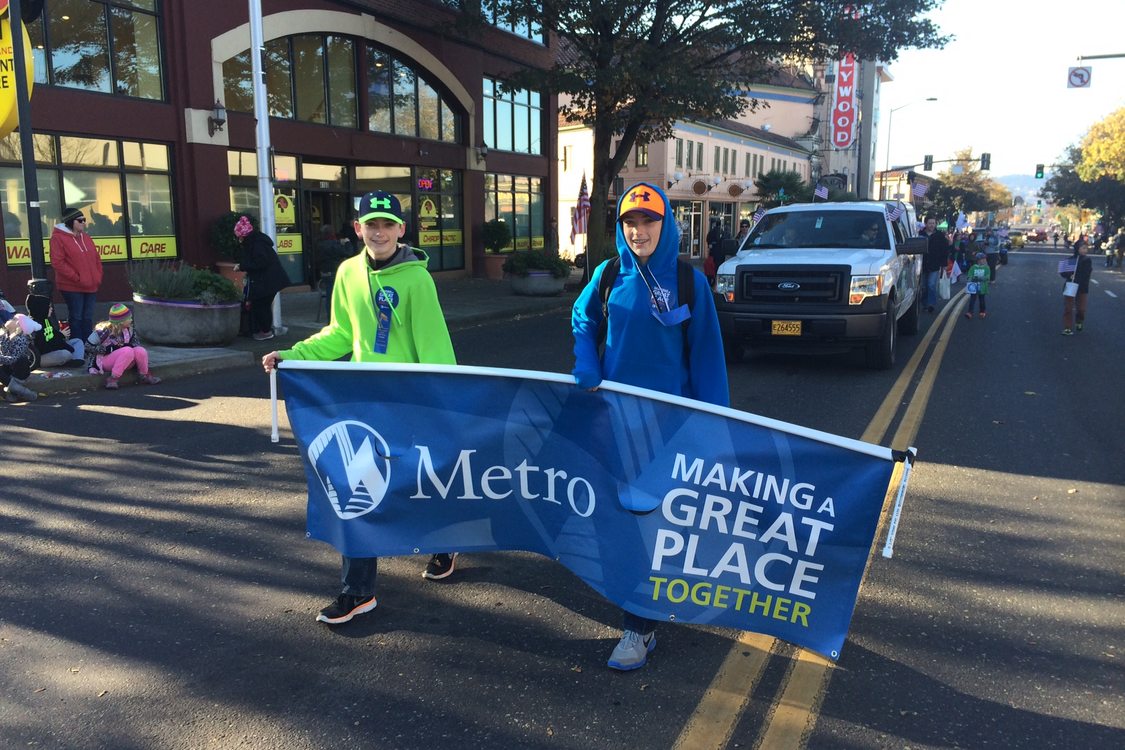 photo of marchers at Veterans Day Parade 2014