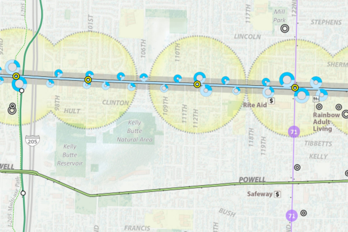 A detail of the Powell-Division station mapbook draft