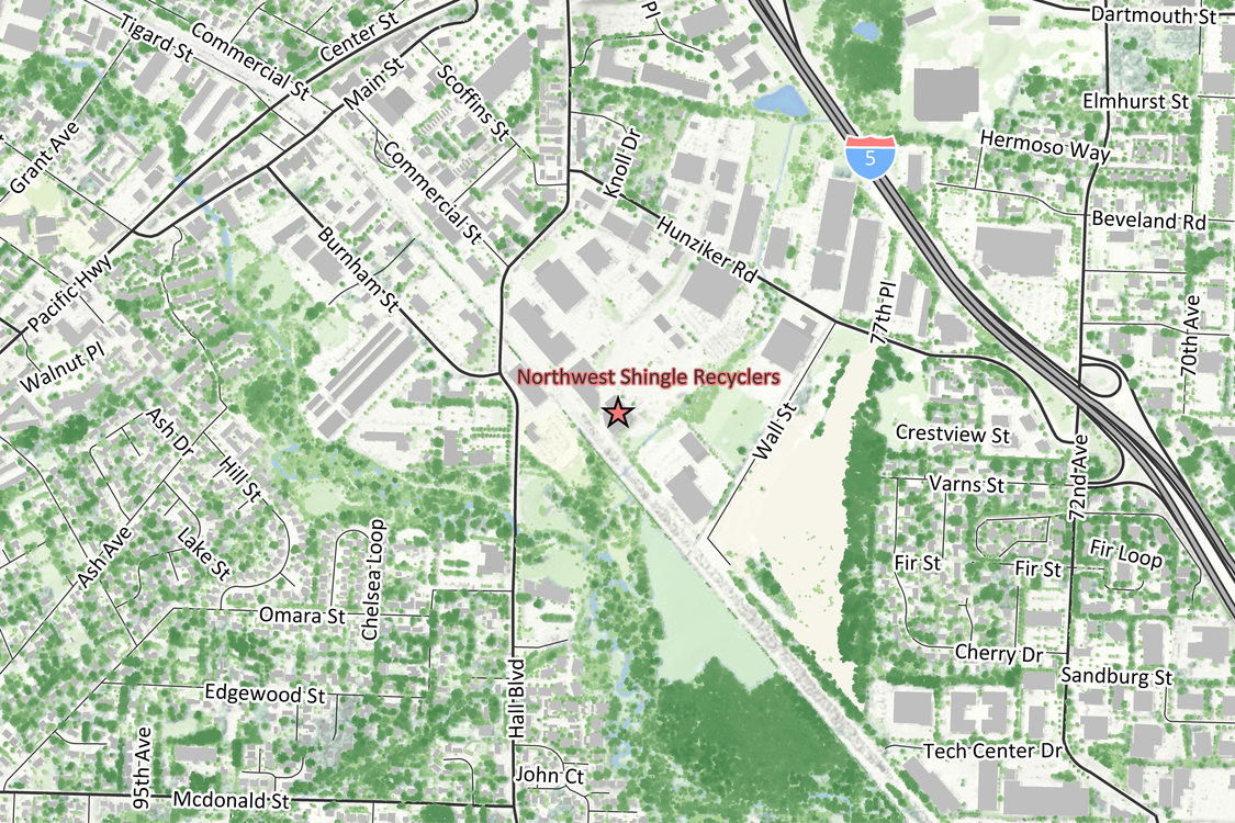 Map of Northwest Shingle Recyclers facility location