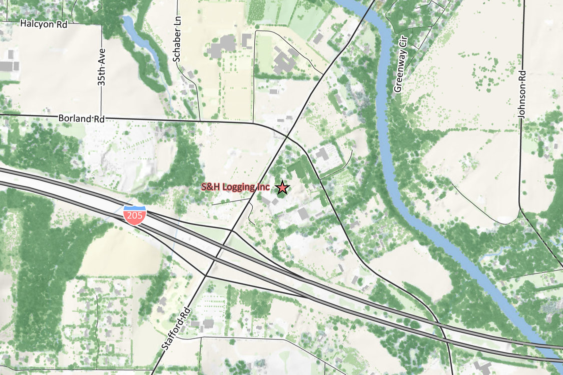 Map of S and H Logging facility location