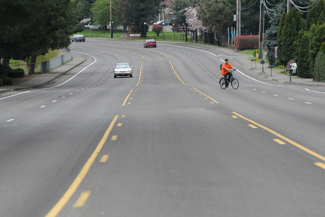 Bicycle on wide road