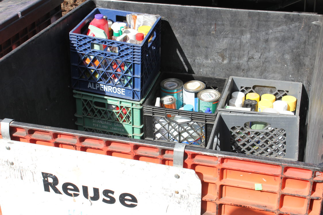 Still usable non-toxic items taken to the hazardous waste facility are donated to Habitat for Humanity.