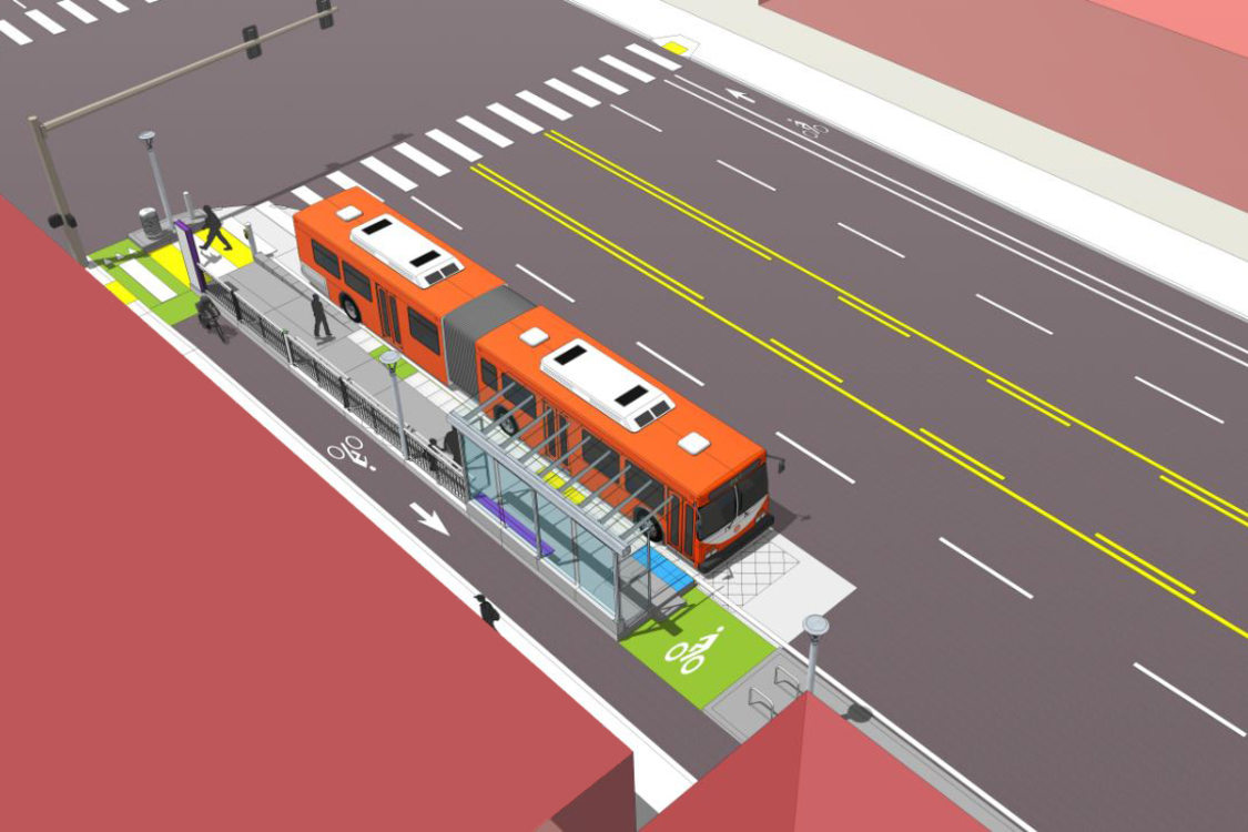 Visualization of BRT stop on outer Division