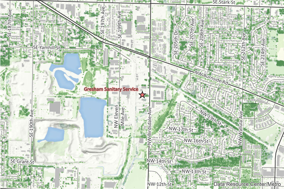 map of Gresham Sanitary Service facility location