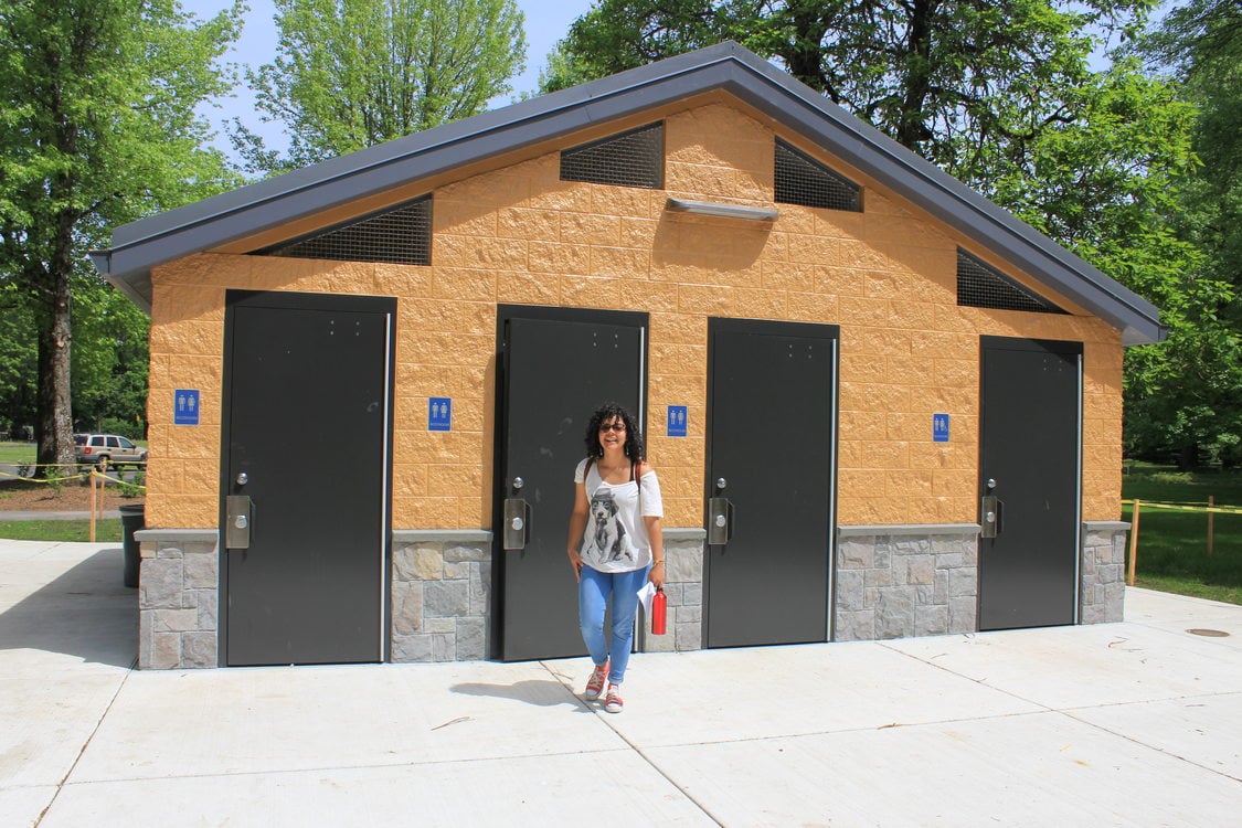 photo of new restrooms at Blue Lake Regional Park