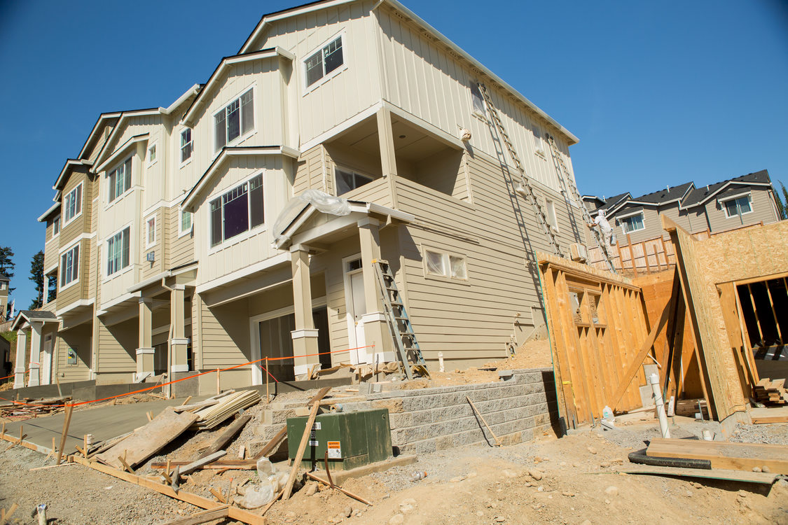 New attached homes under construction in Happy Valley