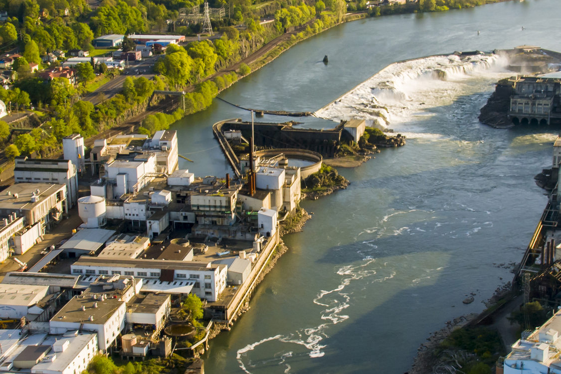 Willamette Falls wide view