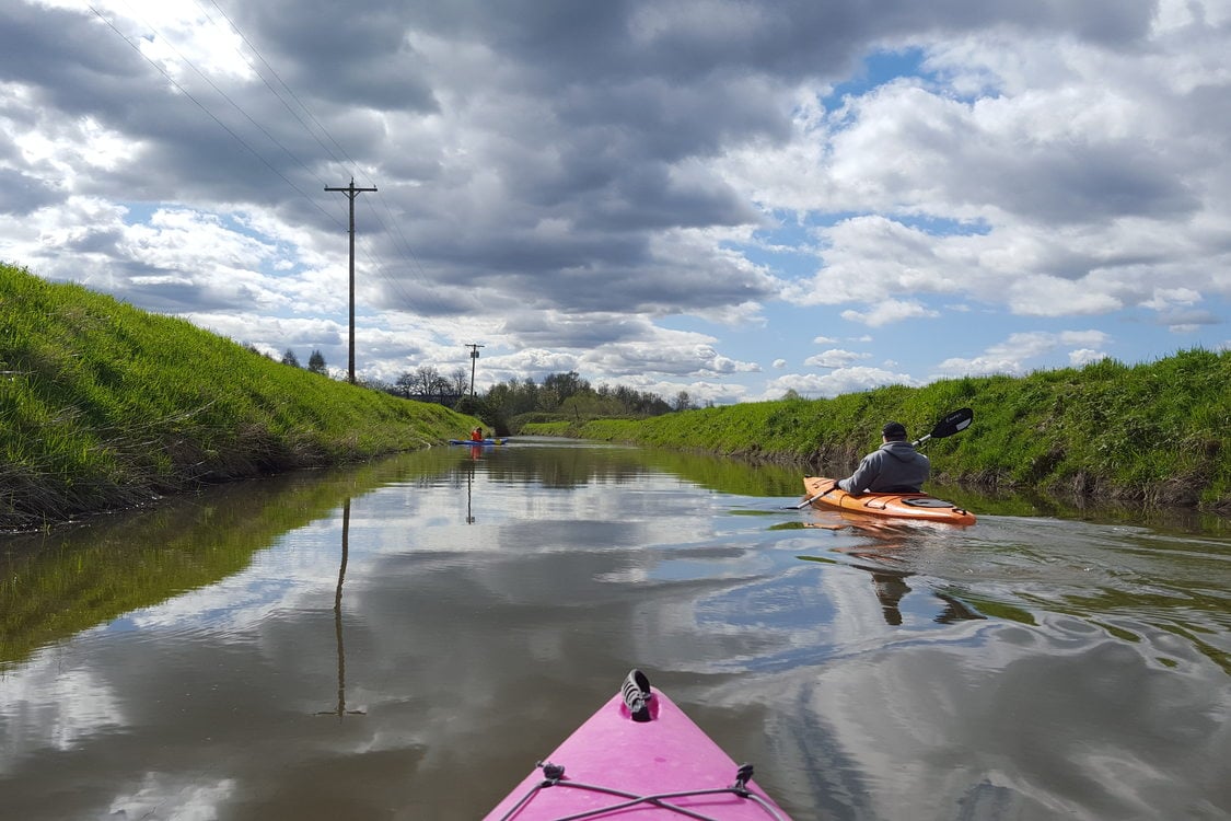 photo of kayaking down Columbia Slough