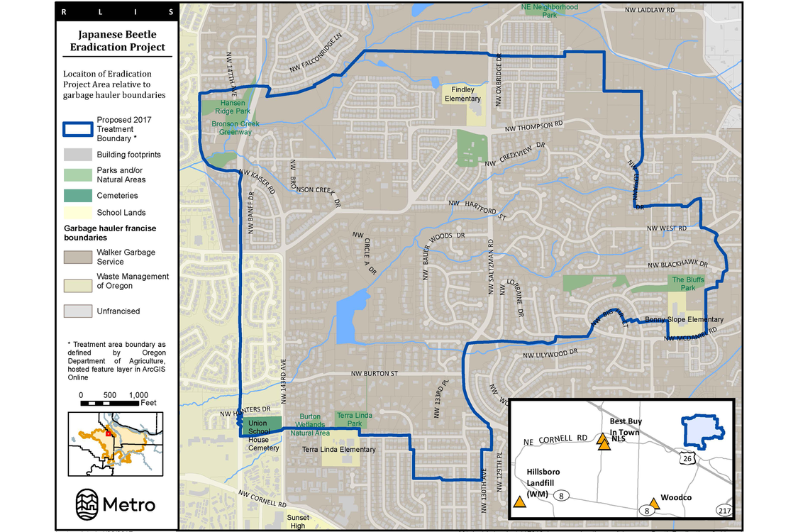 Japanese beetle eradication area map