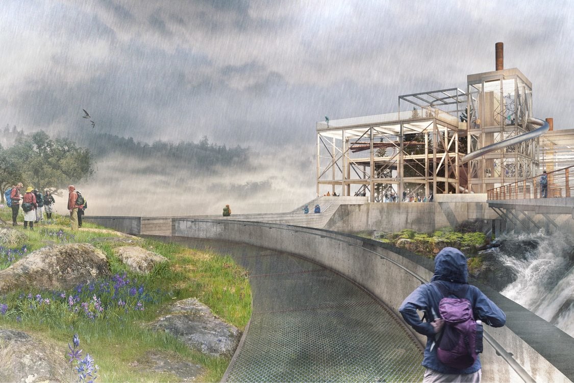 rendering of Willamette Falls trail